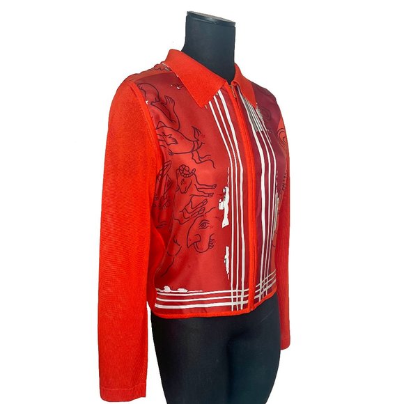New Hermes Womens Constellation Cardigan Silk Twill & Silk Tricotage EU Size 42 - Picture 14 of 14